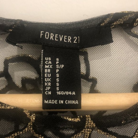 FOREVER 21 SHEER MINI DRESS/TOP SIZE SMALL - Picture 2 of 5